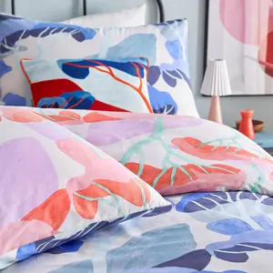 D'Azure Cotton Blend Abstract Duvet Cover Set with Pillowcases 230 x 220 cm - 2 Standard Pillowcases