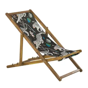 Sun Lounger Wood Light Brown ANZIO