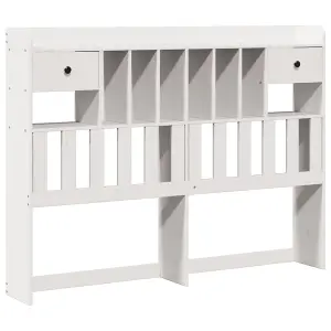 Berkfield Bookcase Bed without Mattress White 160x200 cm Solid Wood Pine