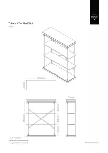 Interiors by Premier 3 Tier Shelf Unit, Industrial Shelving Unit, Modern Bookcase Shelving Unit, Mid Century Shelving Unit