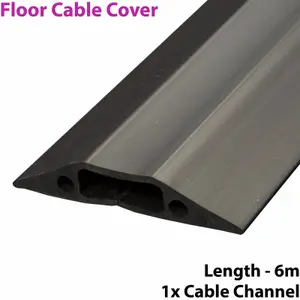 6m x 68mm Heavy Duty Rubber Floor Cable Cover Protector Conduit Tunnel Sleeve