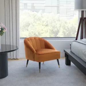 Velvet Orange Kensington Slipper Bedroom Accent Chair