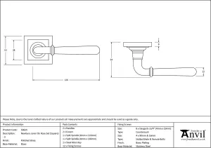 From The Anvil Polished Brass Newbury Lever on Rose Set (Square) - Unsprung