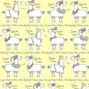 Belgravia Llama Rama Cartoon Yellow Childrens Bedroom Nursery Wallpaper 9732