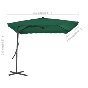 Berkfield Outdoor Parasol with Steel Pole 250x250 cm Green