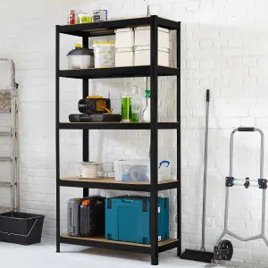 Neo Black Large 5 Tier Large Steel Garage Shelving