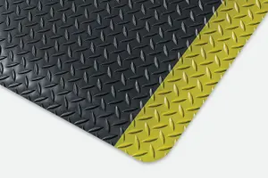 Kumfi Tough Heavy Duty Anti-Fatigue Mat 90cm x 6m Black/Yellow