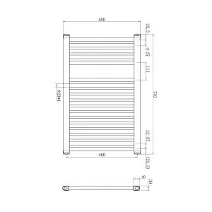 Triton Chrome Electric Heated Towel Rail - 770x500mm