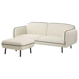 Fabric Sofa with Ottoman Light Beige TONSBERG