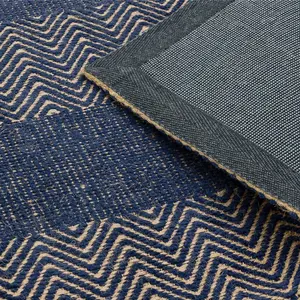 Navy Blue Geometric Graphics Modern Handmade Easy to clean Rug for Bed Room Living Room and Dining Room-160cm X 230cm