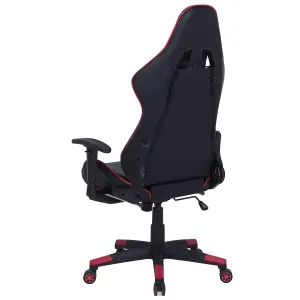 Gaming Chair Faux Leather Red VICTORY