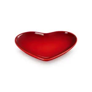 Le Creuset Stoneware Heart Plate Cerise