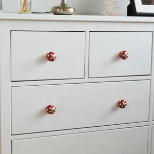 Nicola Spring - Round Ceramic Cabinet Knobs - Spot - Pack of 6