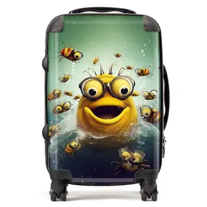 Happy Worm And Bees Splashart Suitcase - Cabin