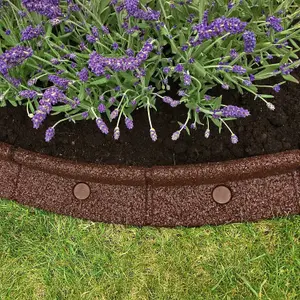 1m FlexiBorder Garden Edging in Grey H8cm Pack of 2