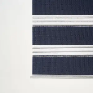 Elin Corded Dark blue Striped Day & night Roller Blind (W)90cm (L)180cm