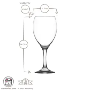 LAV Empire Red Wine Glasses - 455ml - Pack of 6