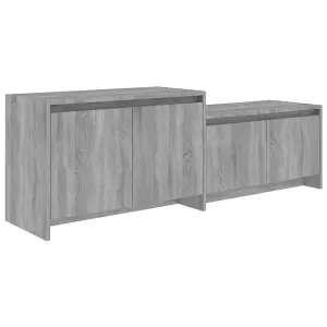 Berkfield TV Cabinet Grey Sonoma 146.5x35x50 cm Engineered Wood