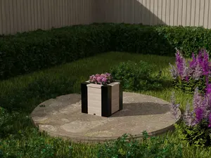 RusticRidge wooden planter, 400x400x400