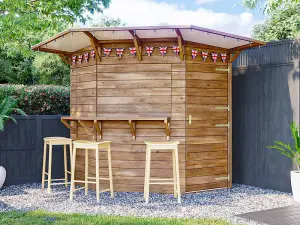 Dunster House Outdoor Bar Shed Serving Hatch Kiosk The Hangover Corner Garden Bar III 2m x 2m