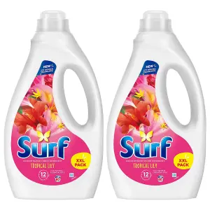 Surf Laundry Washing Liquid Detergent Tropical Lily 3.24 L, 120 Washes, 2Pk