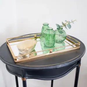 Melody Maison Gold Rectangle Mirrored Tray