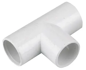 FloPlast White Solvent weld Equal Waste pipe Tee, (Dia)21.5mm