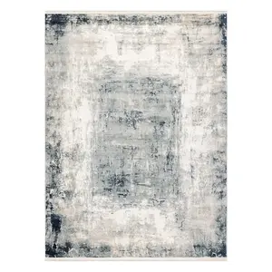 DISTIN 0845A white / navy blue / blue modern carpet - Abstraction, fra 180x270 cm