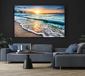 Sunset Ocean Movement Canvas Print Wall Art - Medium 20 x 32 Inches