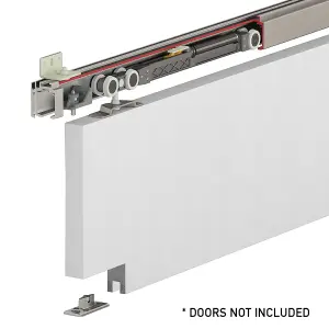 DecorAndDecor Top Hung Sliding Door Gear Kit - 120Kg Max Door Weight - 1800mm Track - One Way Soft Close