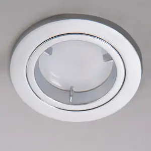 Litecraft 2 Pack Chrome Modern IP20 Fire Rated Fixed Downlights