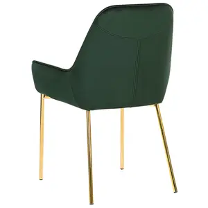 Set of 2 Dining Chairs LOVERNA Velvet Dark Green