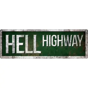 Grindstore Hell Highway Slim Tin Sign Green (One Size)