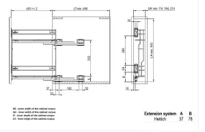 Pull out kitchen basket storage Variant Multi - soft close - 150mm, silver, sliding system HETTICH, left