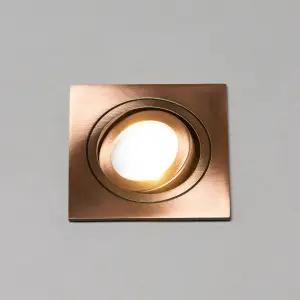 Litecraft 5 Pack Copper 1 Lamp Modern IP65 Square Tiltable Bathroom Downlights