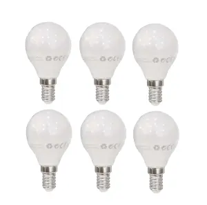 Extrastar 4W LED G45 Golf Ball Bulb E14, 6500K Daylight (Pack of 6)