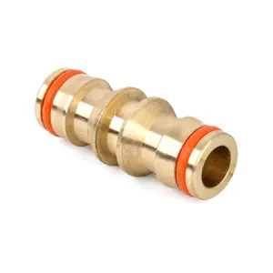 Brass Double Male Hose Connector Coupler Extender for Join Garden Hose Pipe Tube (Pack of 1)