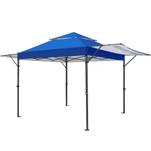 Yaheetech 3mx5m Blue Fabric Pop Up Canopy Tent w/ Side Awnings