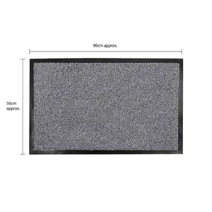 JVL Admiral Machine Washable Micorfibre Barrier Doormat 50x80cm Grey