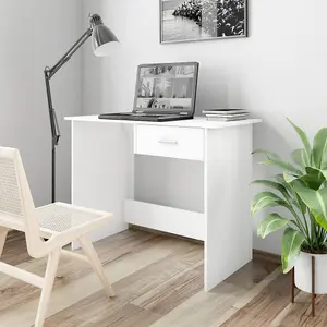 Berkfield Desk White 100x50x76 cm Engineered Wood