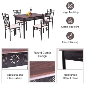 Costway 5 Pieces Dining Table Chairs Set for 4 Person