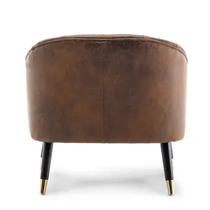 Faux Leather Suede Brown Kensington Accent Chair