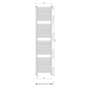 Triton Chrome Heated Towel Rail - 1800x600mm