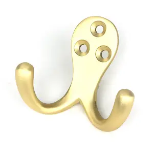 Satin Brass Celtic Double Robe Hook