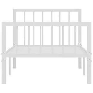 Berkfield Bed Frame White Metal 100x200 cm