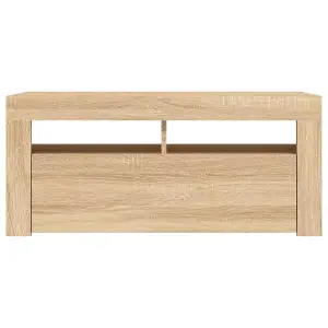 vidaXL TV Cabinet with LED Lights Sonoma Oak 90x35x40 cm