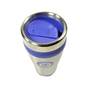 Chelsea FC Executive Metallic Travel Mug Silver/Blue (One Size)