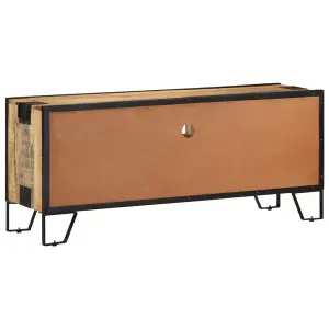 Berkfield TV Cabinet 110x31x46 cm Rough Mango Wood