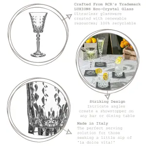 RCR Crystal 12 Piece Marilyn Whisky Glasses Set - Modern Cut Glass Cocktail Tumblers - 337ml