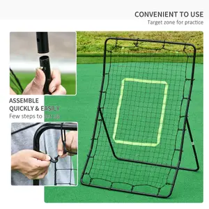 HOMCOM Rebounder Net Target Ball Kickback Baseball Training Equipment Play